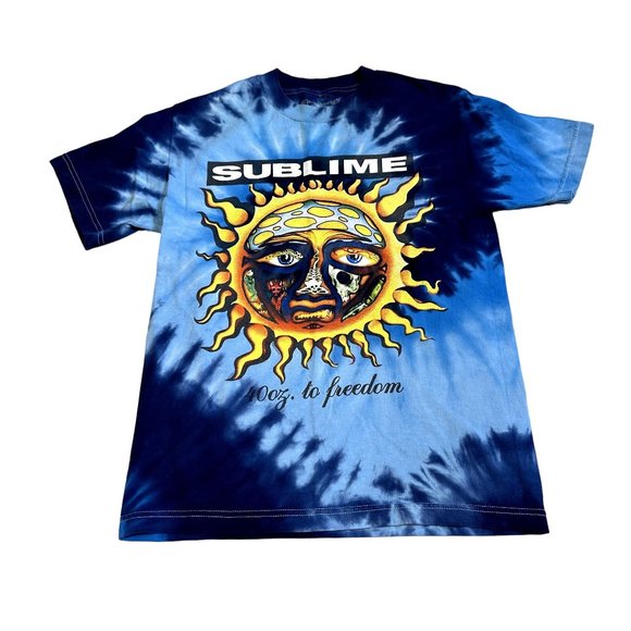 SUBLIME 40 oz To Freedom Blue Tie Dye T Shirt 420 by Sublime Size SMALL - Picture 1 of 8